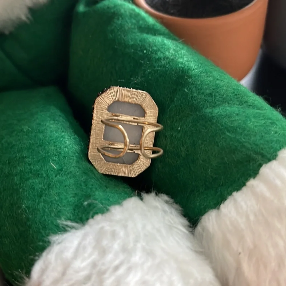 Adjustable Gold and White Stone Ring - Picture 6 of 6